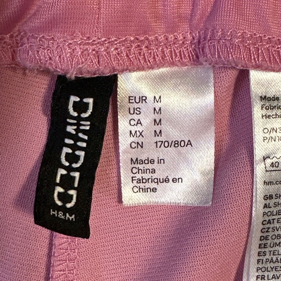 H&M Women's Tearaway Snap Wide Leg Track Pants Medium Pink 90s Y2K Sporty - Picture 4 of 7